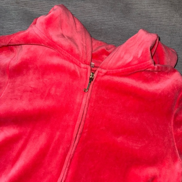 Vintage Juicy Couture velour hoodie in coral pink colour - Picture 5 of 5